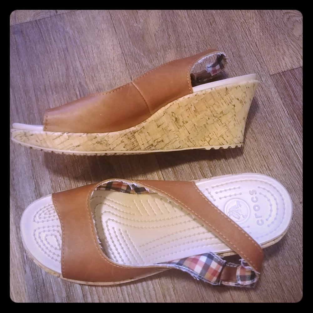 Brown Croc Wedges